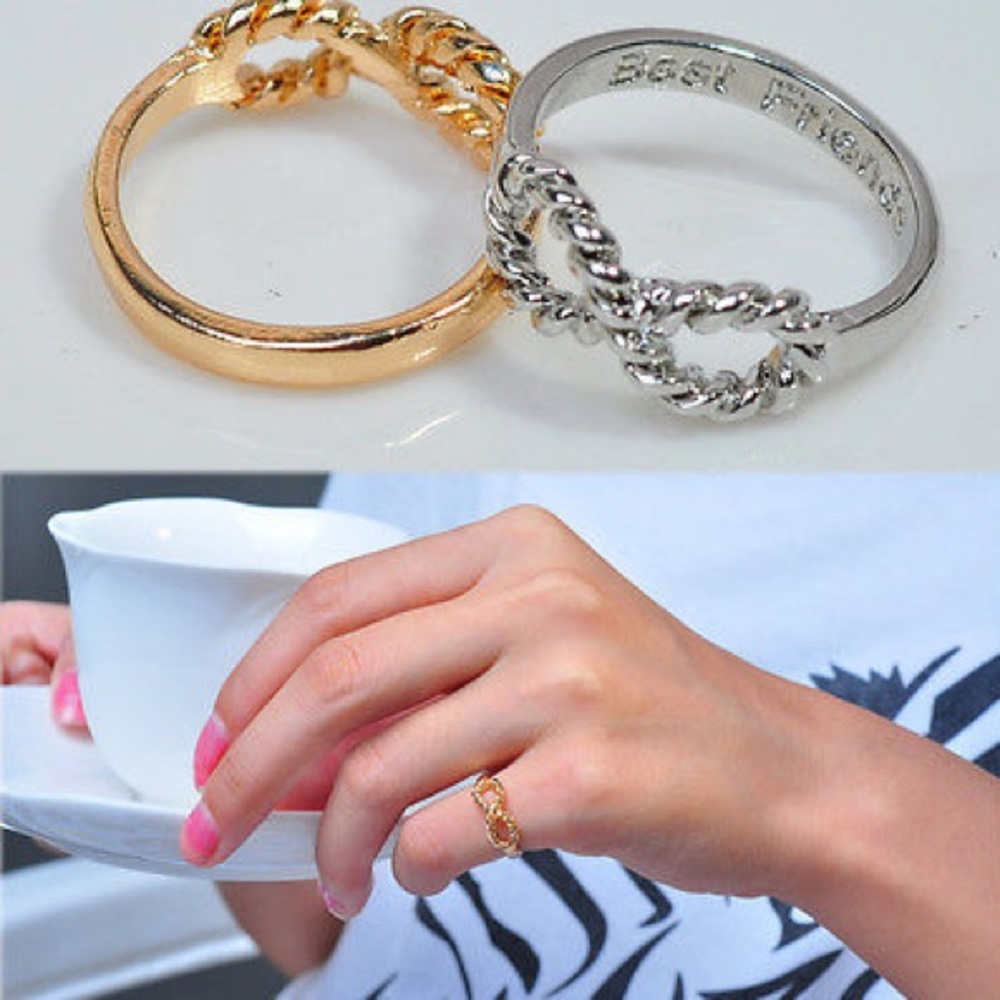 BOGO 💛 BEST FRIEND" Infinity Ribbon Twist Ring